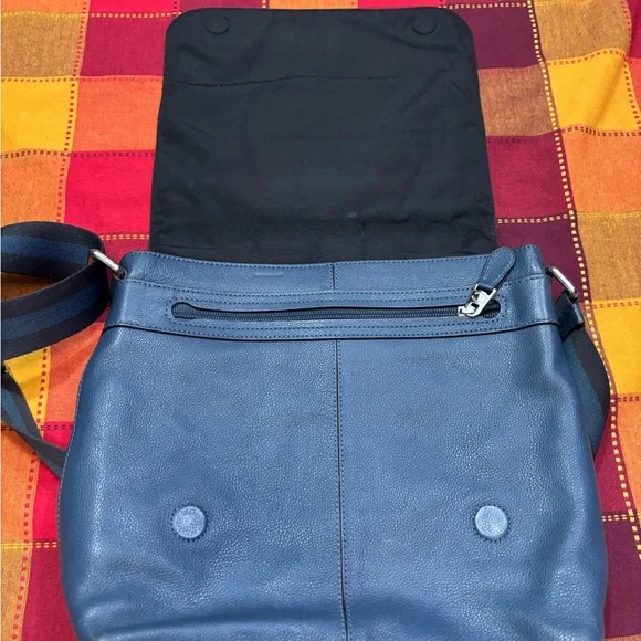 Coach Blue Leather Charles Messenger Bag - Picture 7 of 13